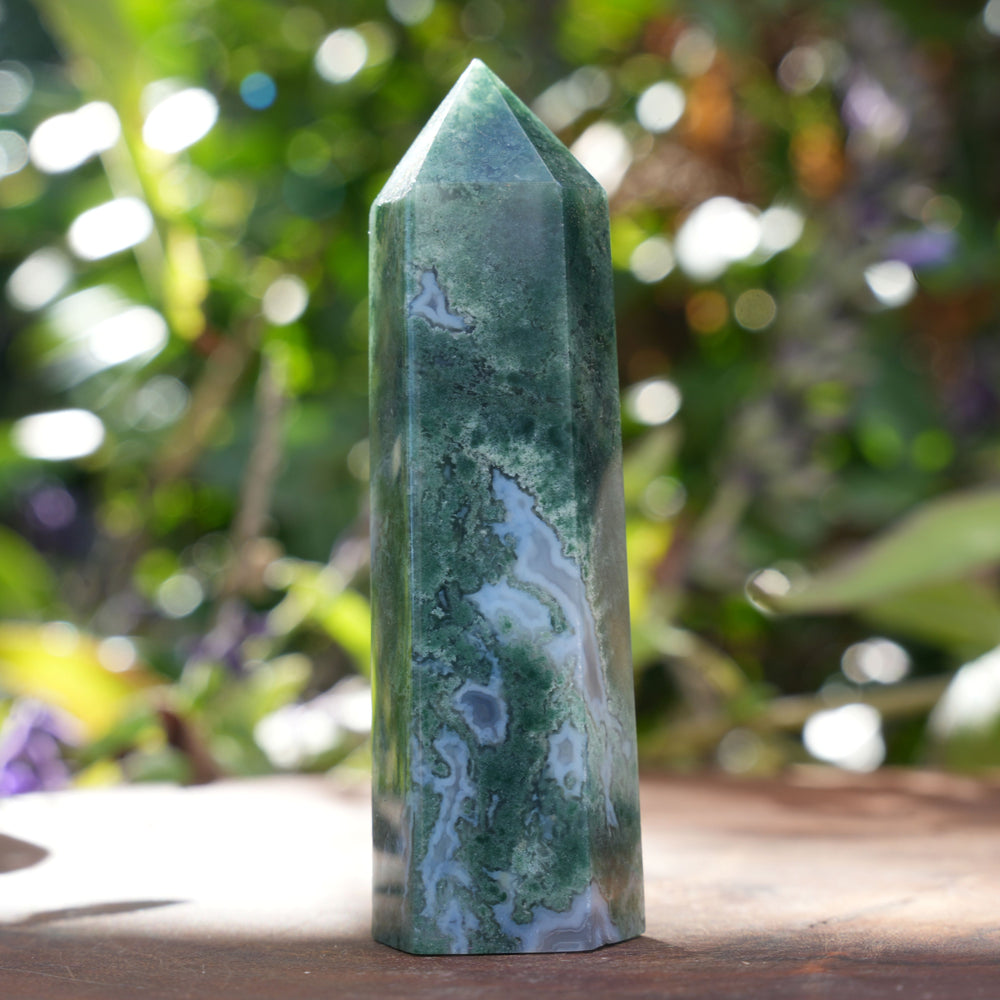 
                  
                    Moss Agate Towers | Reiki Infused
                  
                