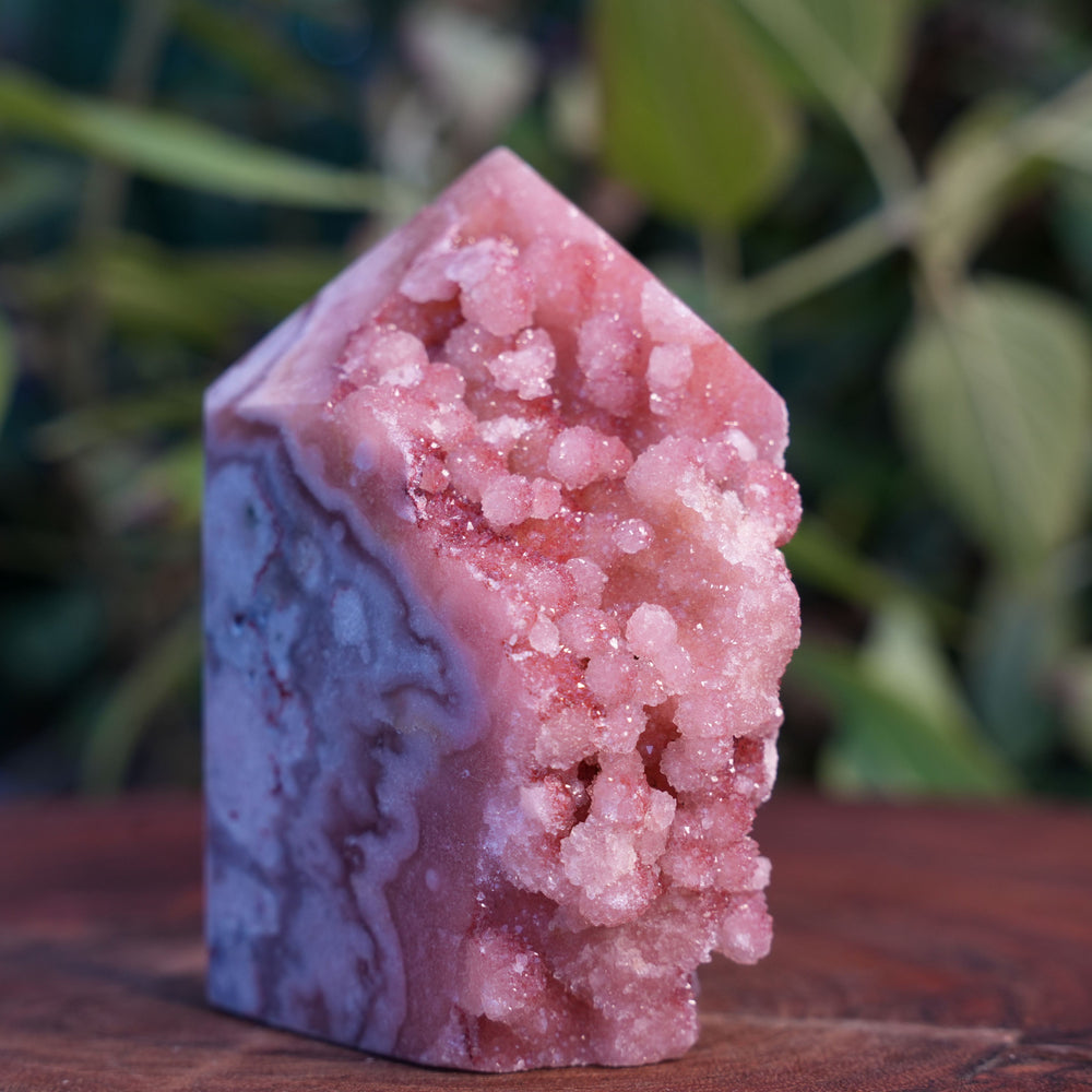 High Grade Sugar Druzy Pink Amethyst Tower | Reiki Infused