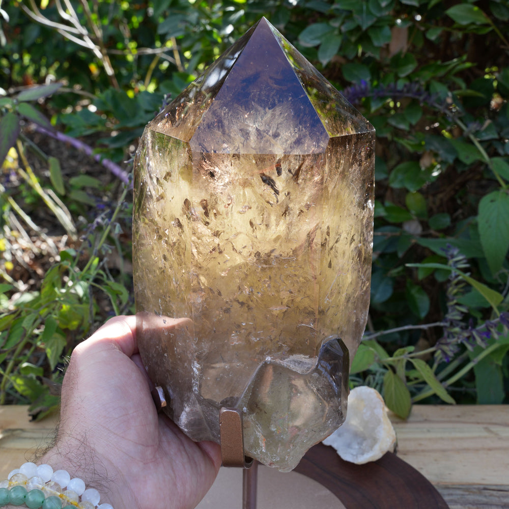
                  
                    Giant Smoky Natural Citrine Generator | On Rose Gold Stand | Reiki Infused
                  
                