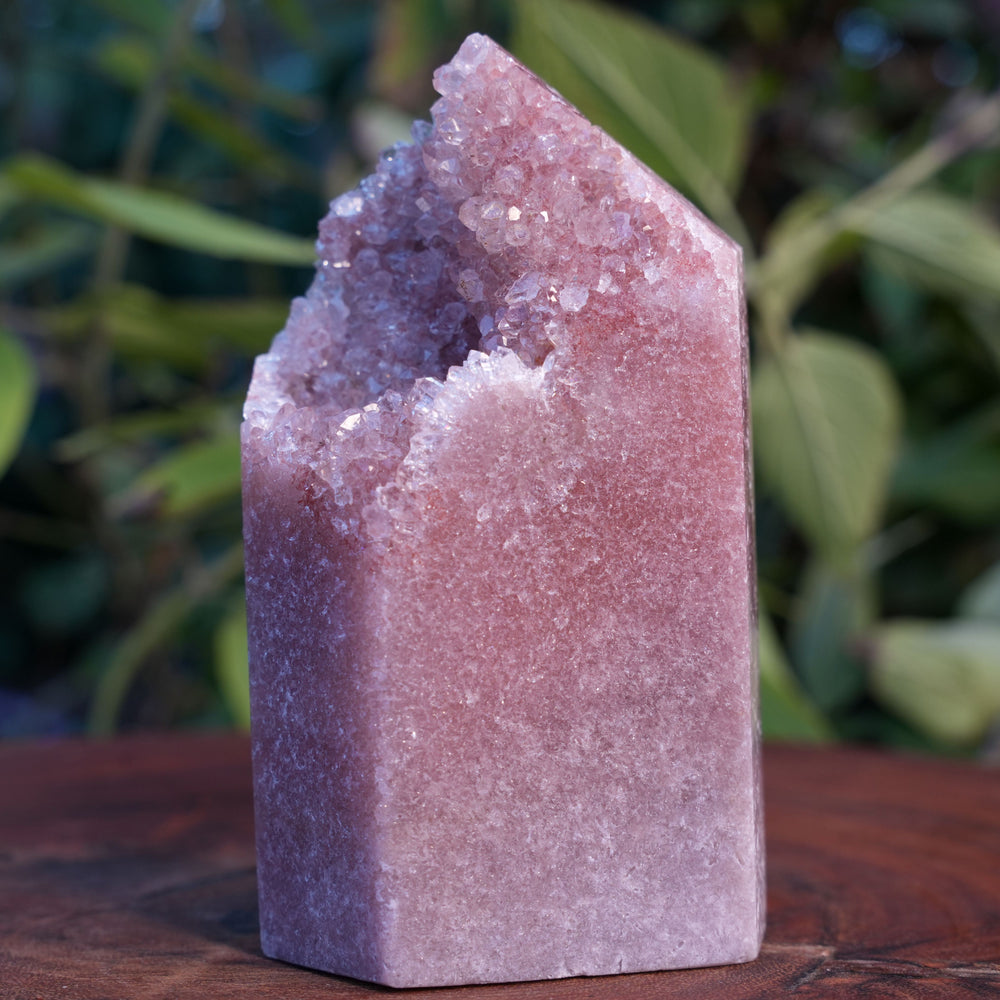 High Grade Druzy Pink Amethyst Tower | Reiki Infused