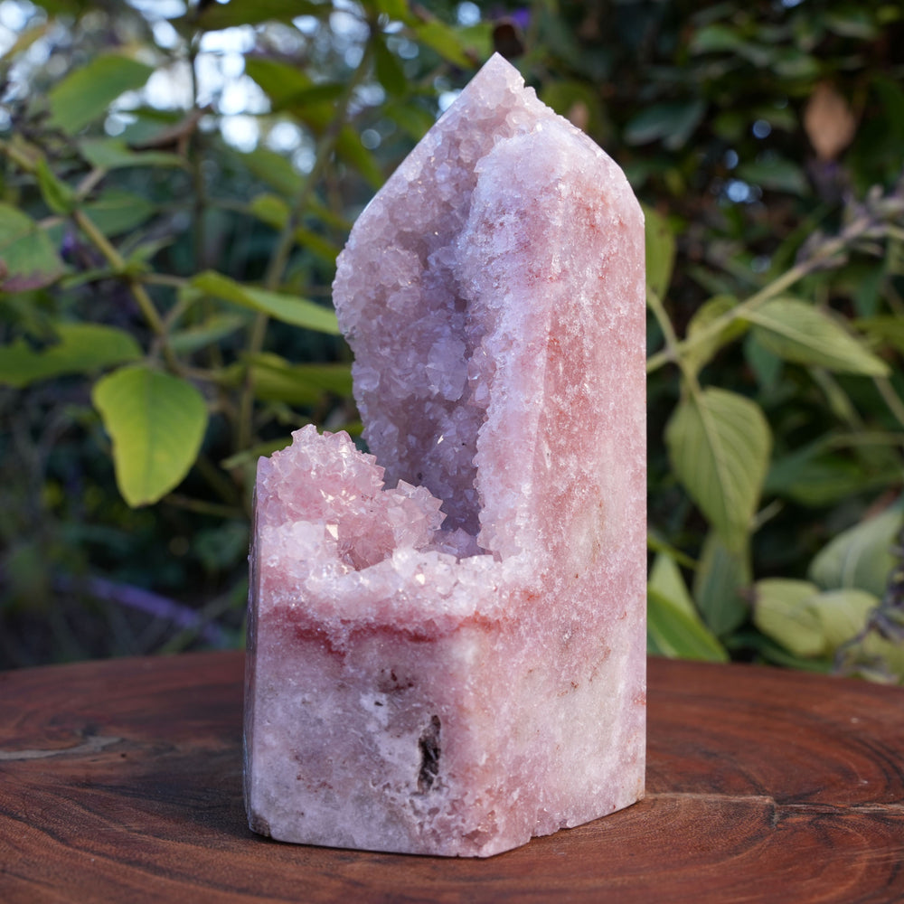 High Grade Druzy Pink Amethyst Tower | Reiki Infused
