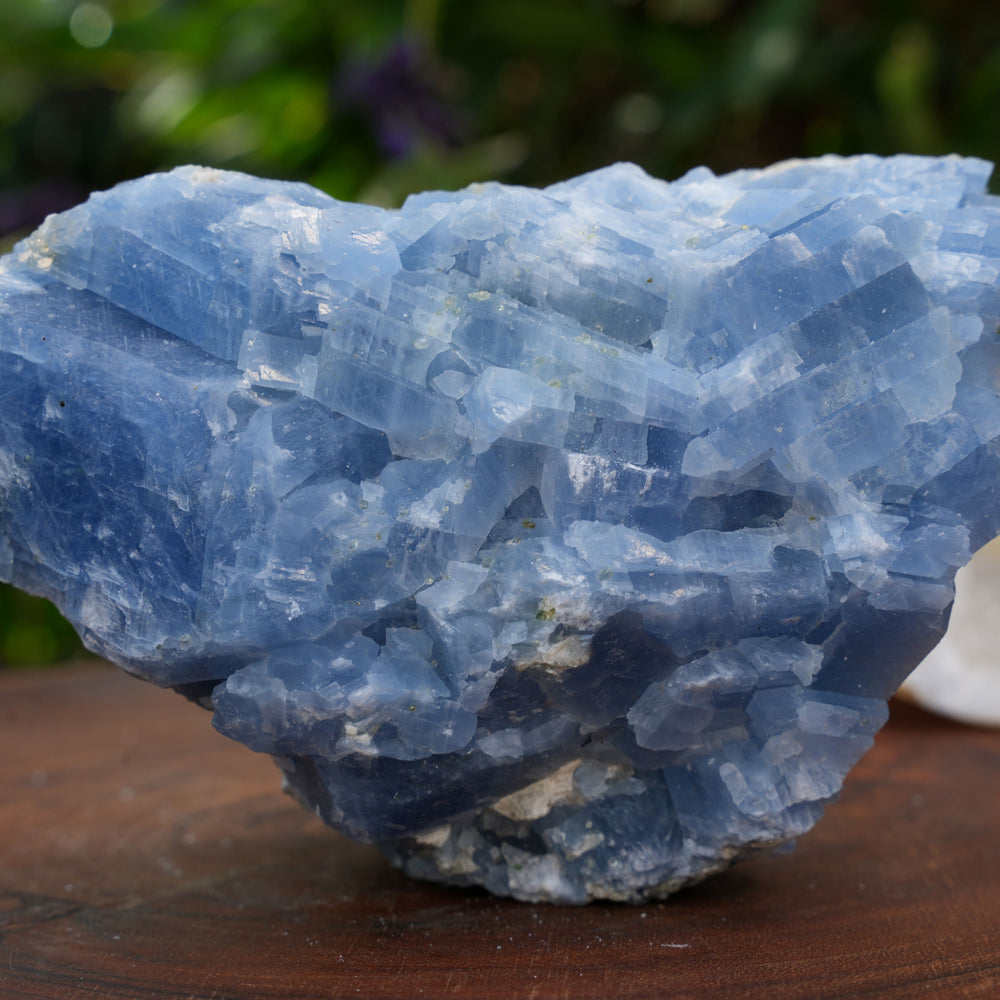 
                  
                    Large Raw Blue Calcite with Natural Green Inclusions | Reiki Infused
                  
                