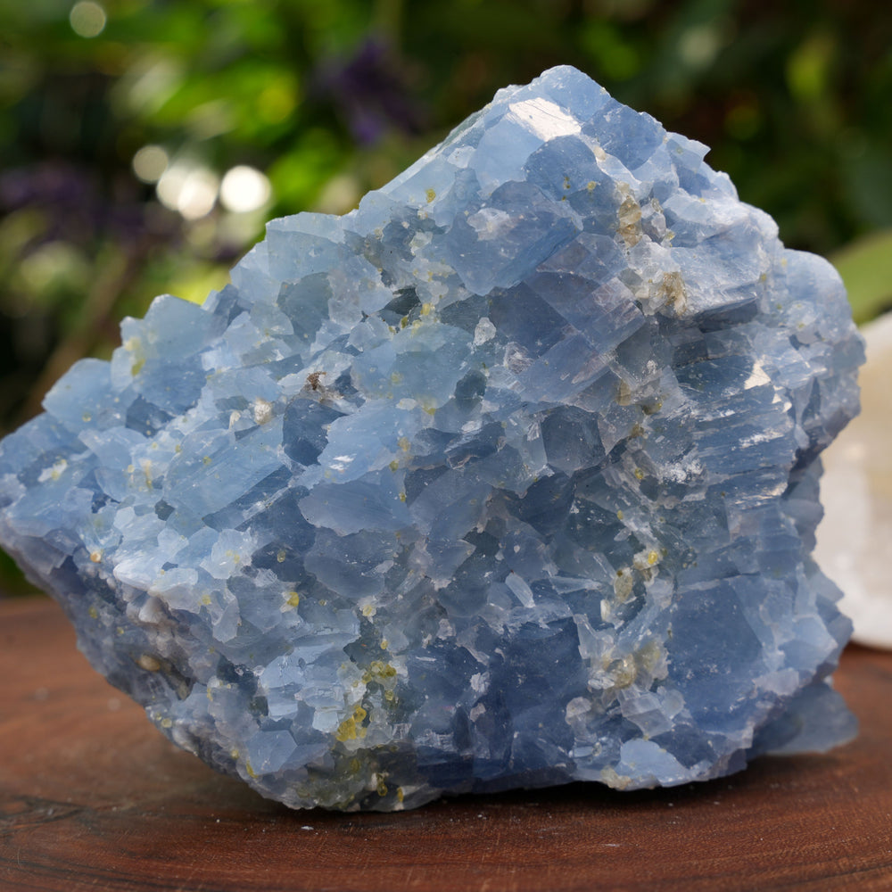 
                  
                    Large Raw Blue Calcite with Natural Green Inclusions | Reiki Infused
                  
                