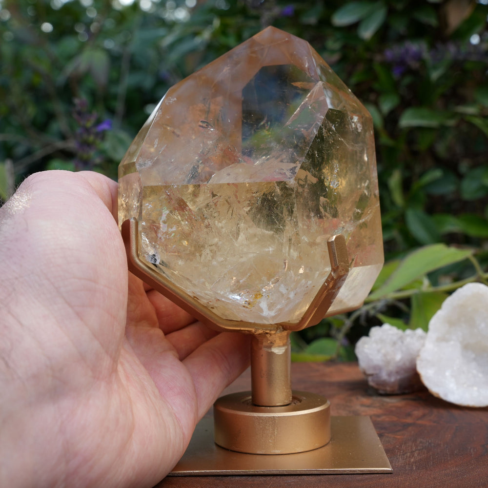 
                  
                    AAA Grade Natural Citrine Generator | On Gold Rotating Stand | Reiki Infused
                  
                