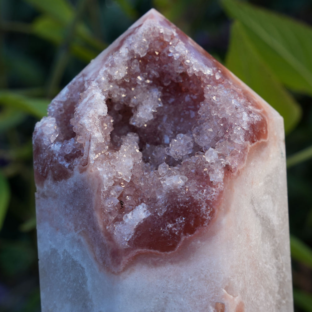 
                  
                    AA Grade Druzy Pink Amethyst Tower | Reiki Infused
                  
                