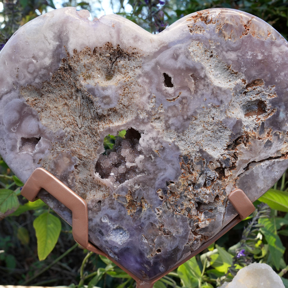 
                  
                    AAA Grade Huge Druzy Pink Amethyst Heart | On Rose Gold Stand | Reiki Infused
                  
                