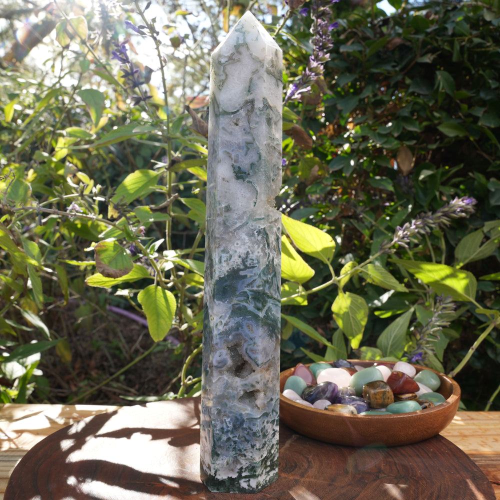 
                  
                    Large Moss Agate Towers | Reiki Infused
                  
                