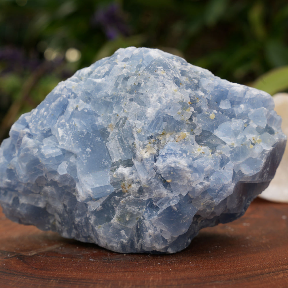 
                  
                    Large Raw Blue Calcite with Natural Green Inclusions | Reiki Infused
                  
                
