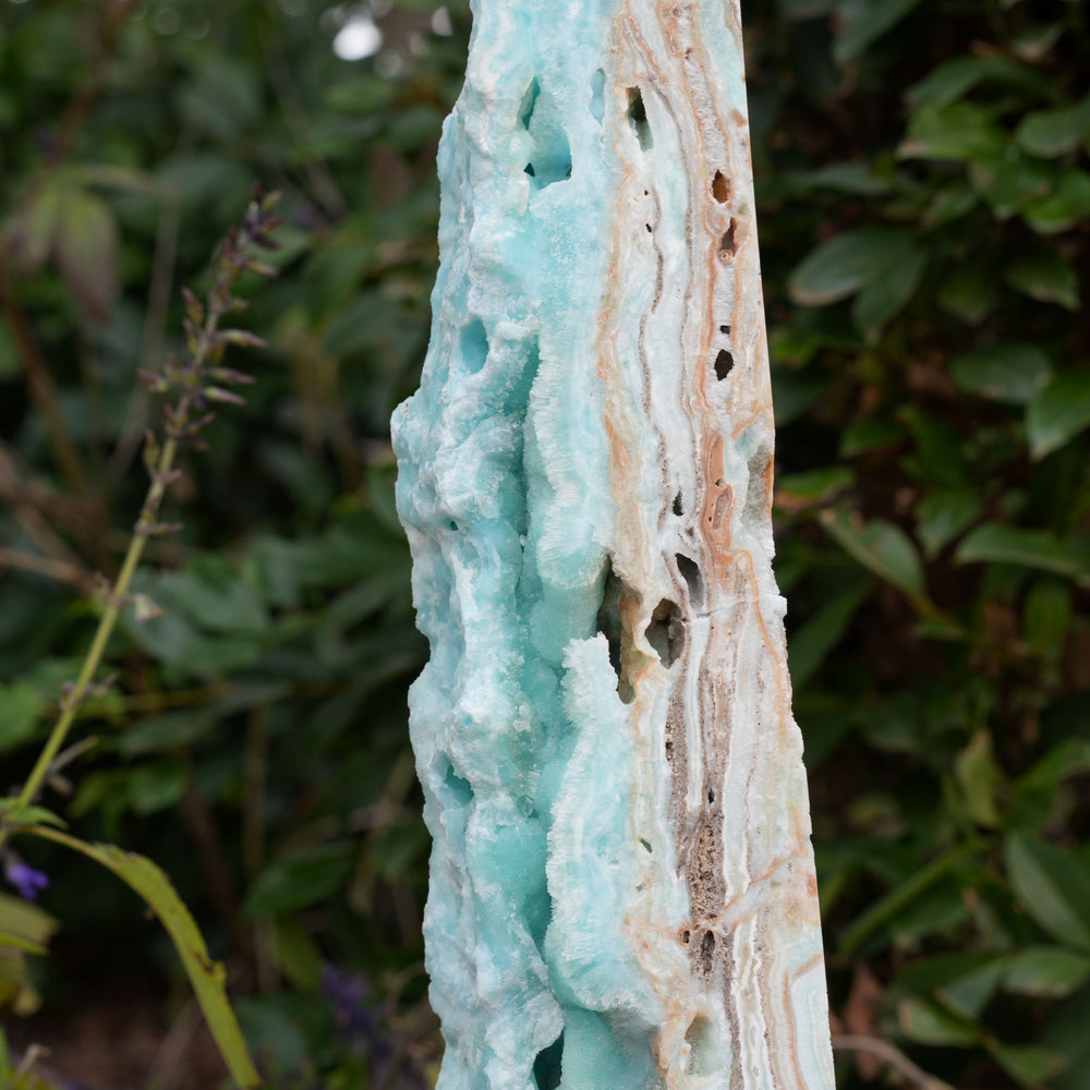 
                  
                    Extra Large Hemimorphite Towers With Raw Edge | On Wooden Stand | Reiki Infused
                  
                