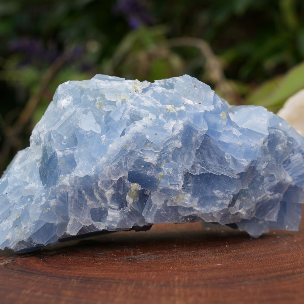
                  
                    Large Raw Blue Calcite with Natural Green Inclusions | Reiki Infused
                  
                
