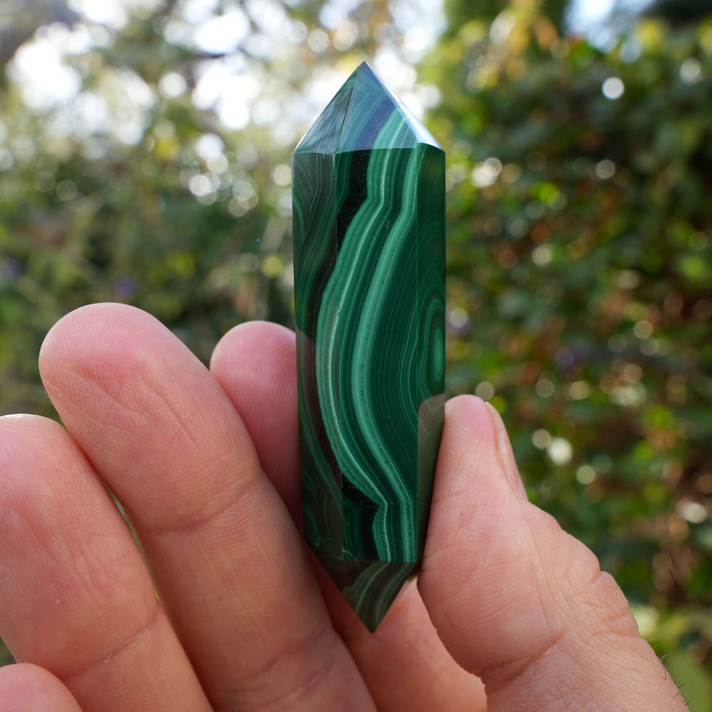 
                  
                    Double Terminated Malachite Points | Reiki Infused
                  
                