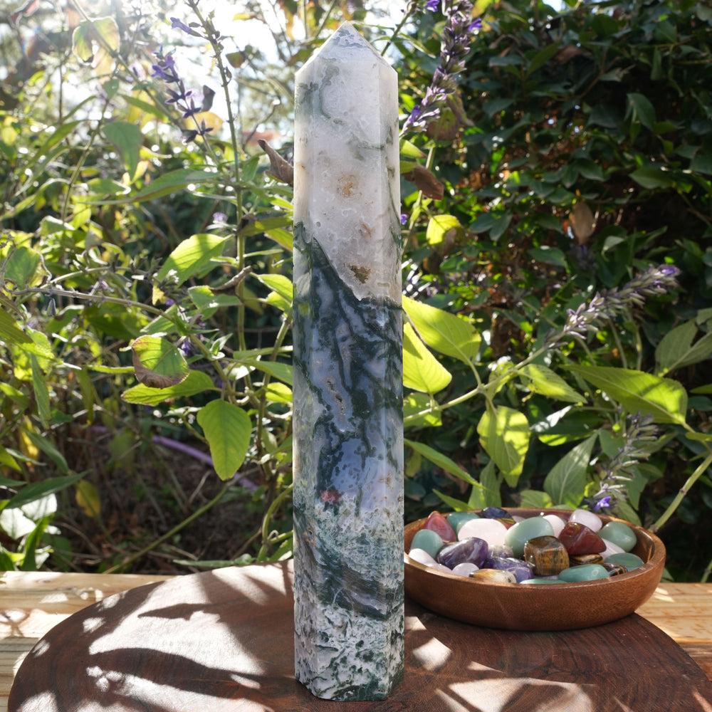 
                  
                    Large Moss Agate Towers | Reiki Infused
                  
                
