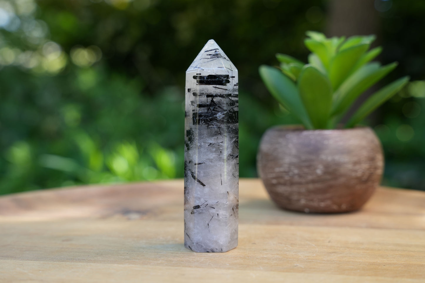 Black Tourmaline in Quartz Points | AAA Grade | Reiki Infused