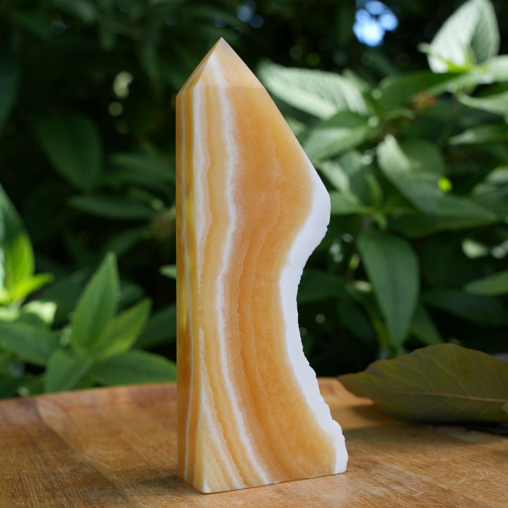 Yellow-Orange Calcite Towers with Raw Edge | Reiki Infused