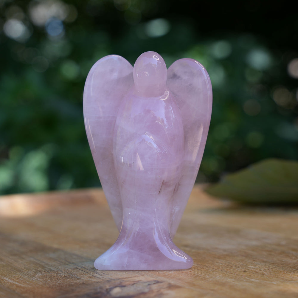 Medium Rose Quartz Angel Carvings | Reiki Infused