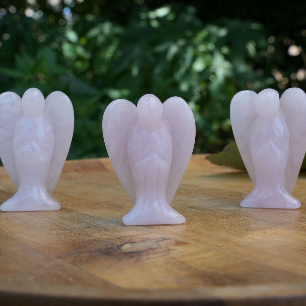 Small Rose Quartz Angel Carvings | Reiki Infused