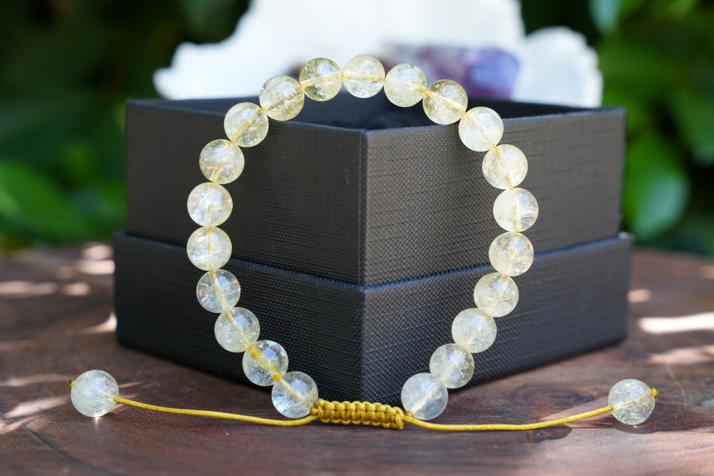Authentic Natural Citrine Macramé Adjustable Bracelet | Made to Order | Handmade by Michael