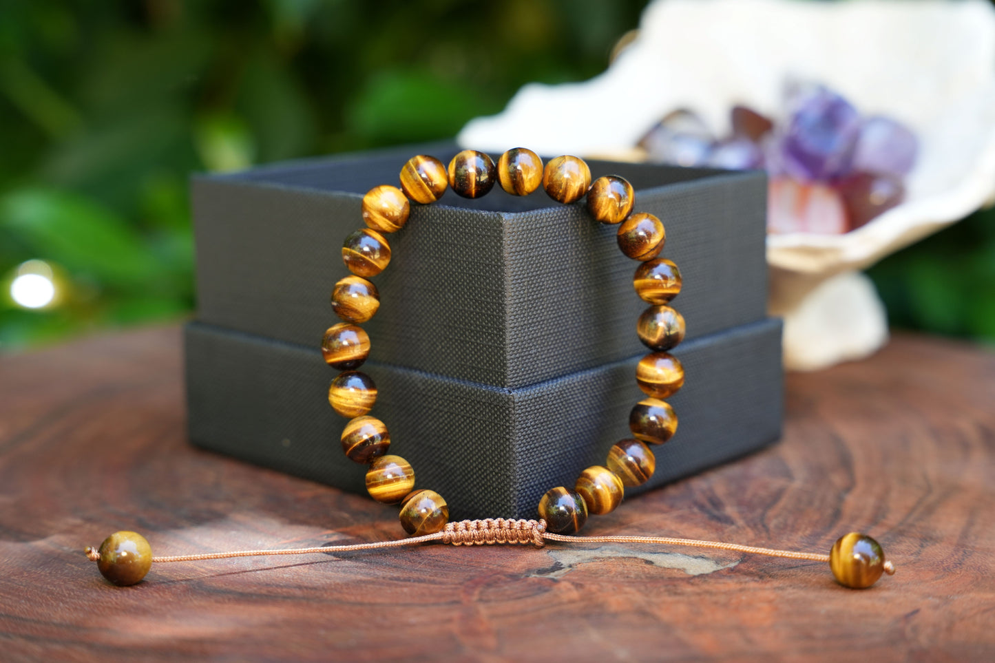 AAA Grade Tigers Eye Macramé Adjustable Bracelet | Made to Order | Handmade by Michael