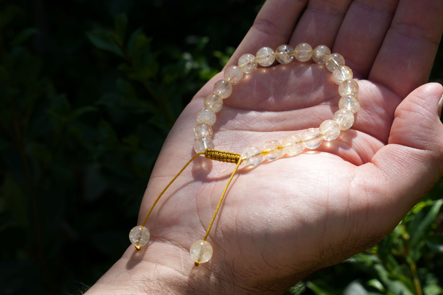 Authentic Natural Citrine Macramé Adjustable Bracelet | Made to Order | Handmade by Michael