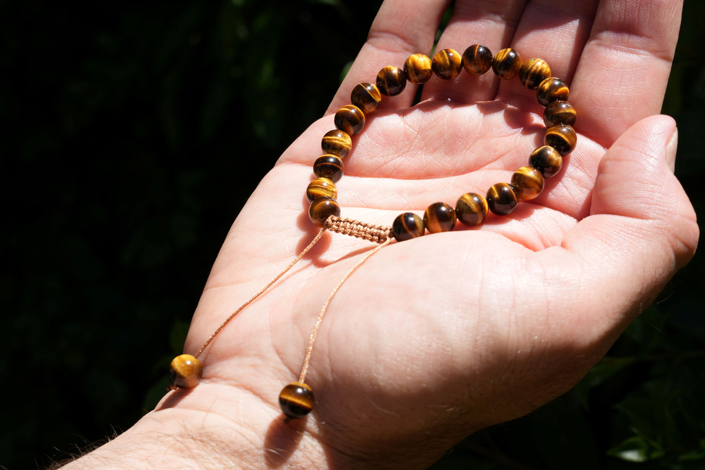 AAA Grade Tigers Eye Macramé Adjustable Bracelet | Made to Order | Handmade by Michael