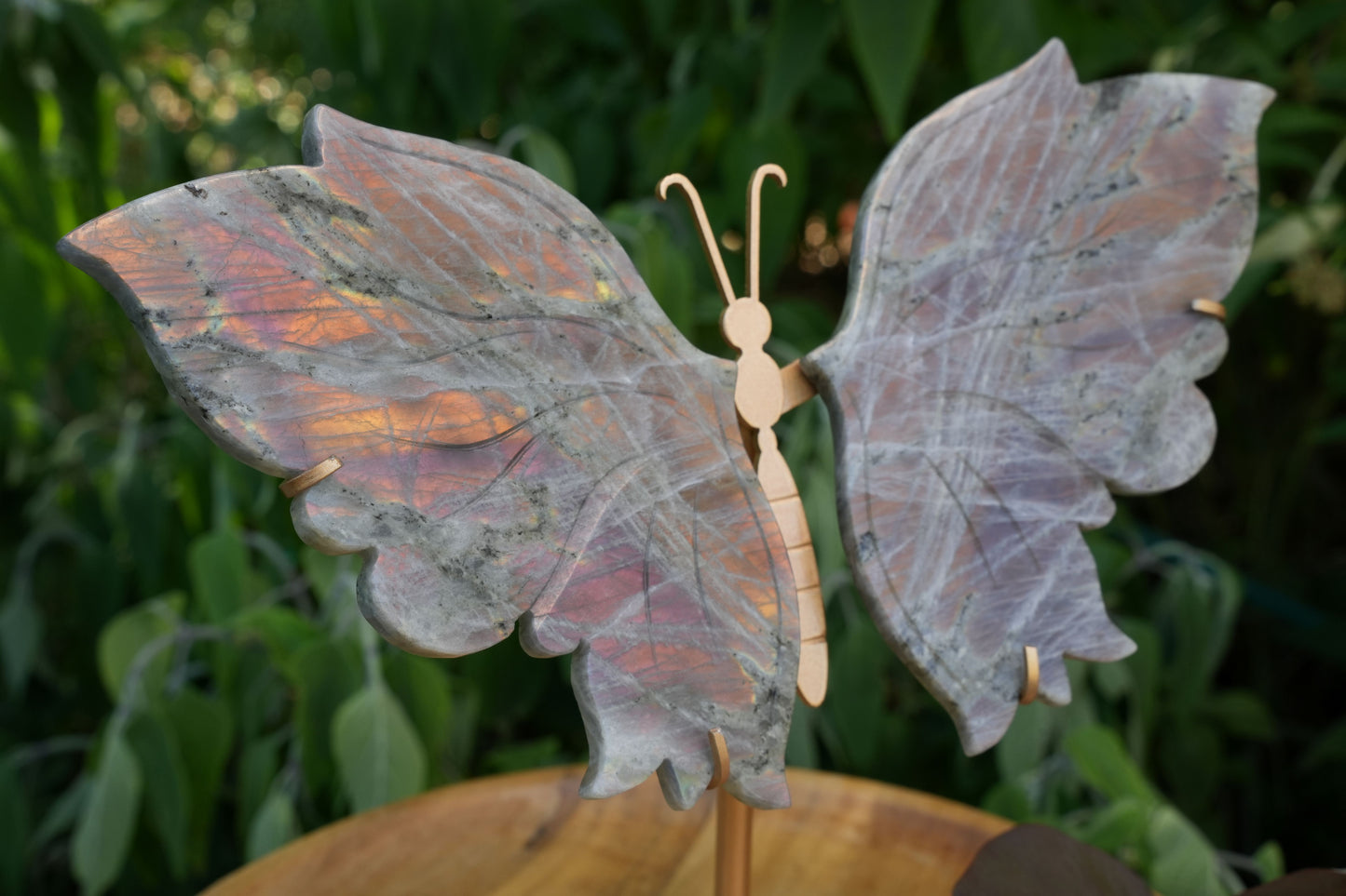 Purple Flash Labradorite Butterfly | Hand Carved | Reiki Infused