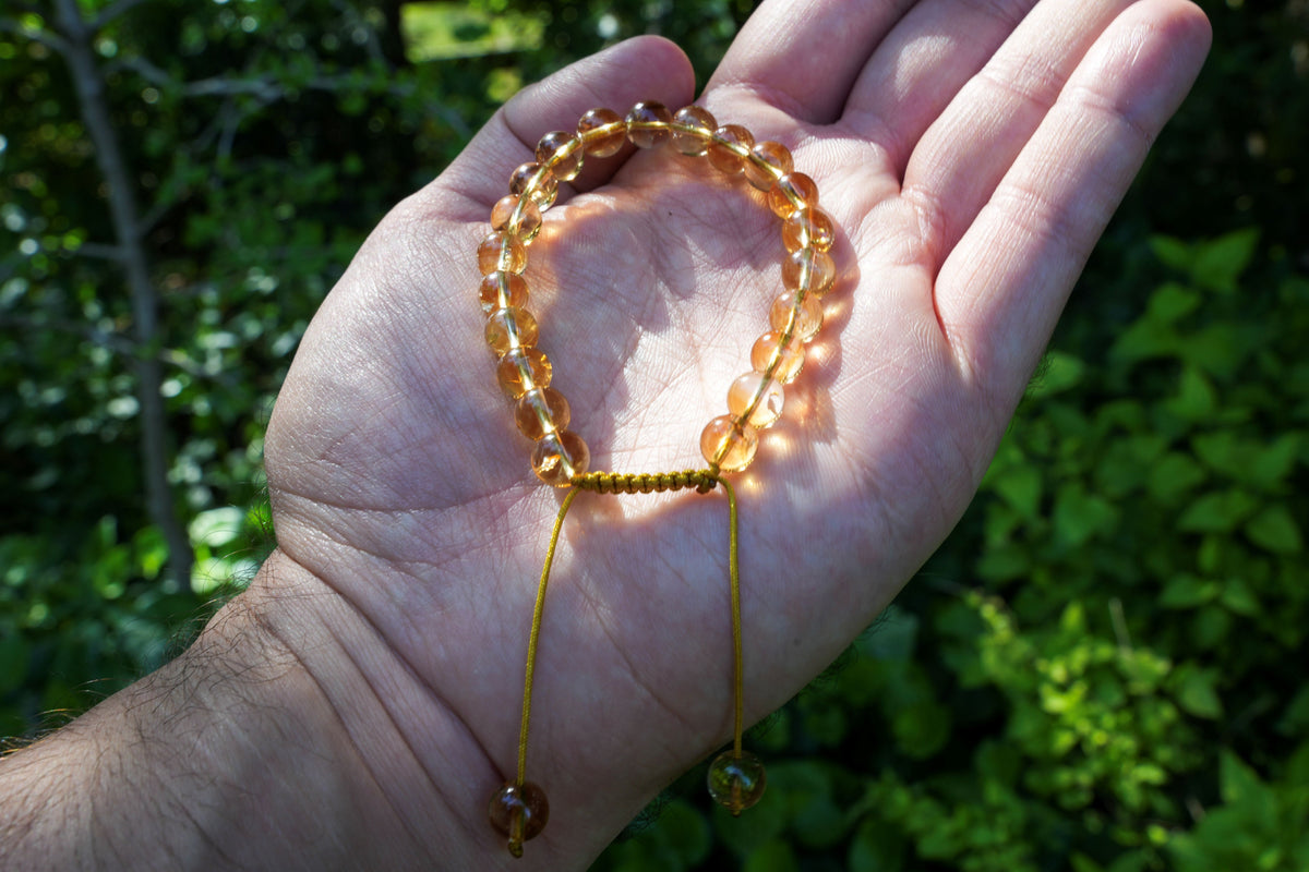 AAA Grade Golden Natural Citrine Macramé Adjustable Bracelet | Made to Order | Handmade by Michael