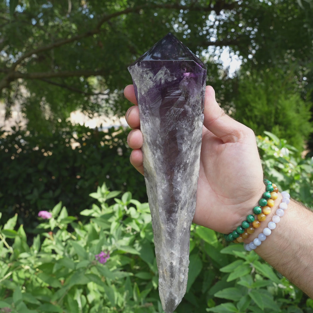 
                  
                    Load and play video in Gallery viewer, Giant Deep Purple Amethyst Wands | AAA Grade | Reiki Infused
                  
                