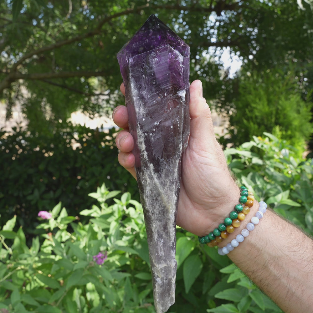 
                  
                    Load and play video in Gallery viewer, Giant Deep Purple Amethyst Wands | AAA Grade | Reiki Infused
                  
                