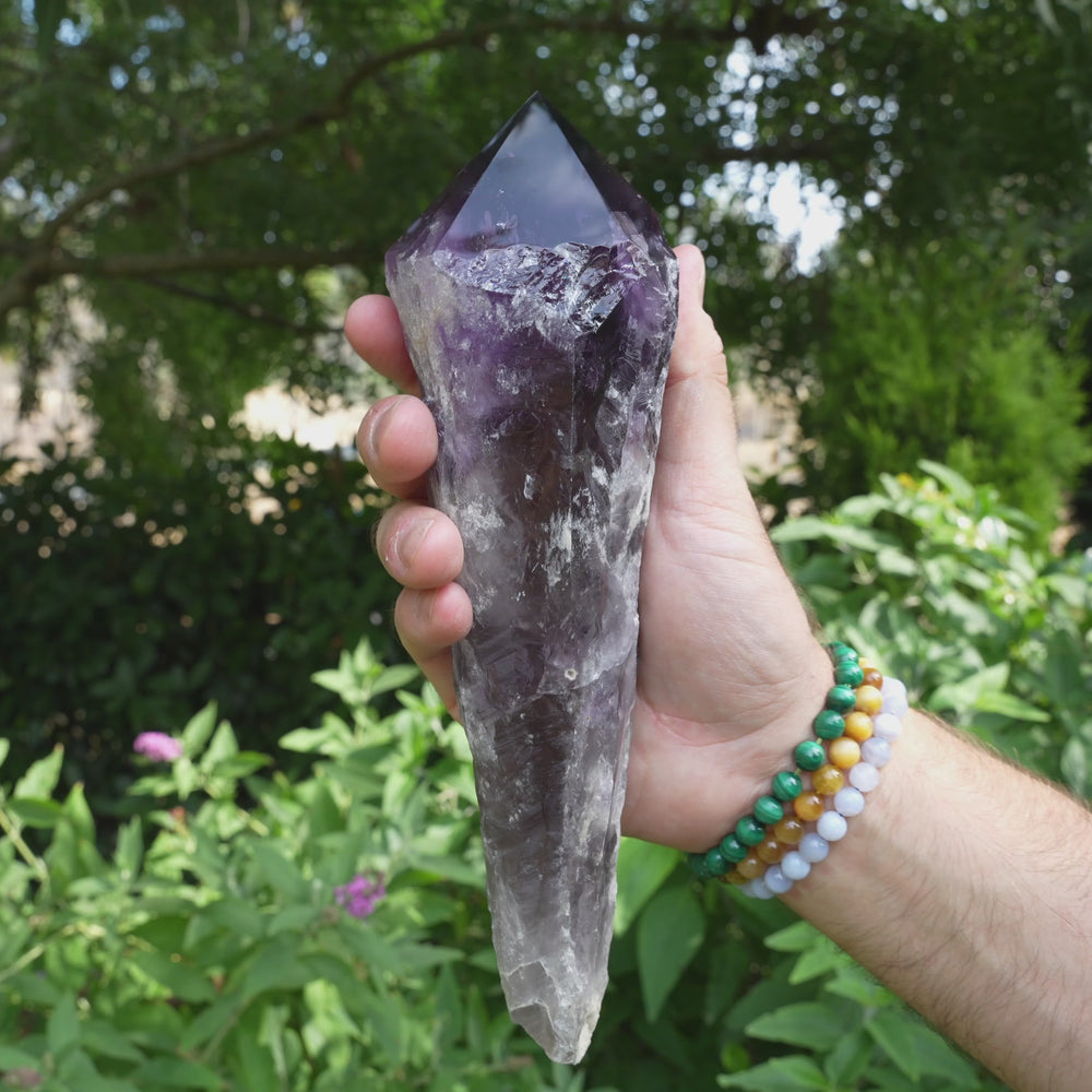 
                  
                    Load and play video in Gallery viewer, Giant Deep Purple Amethyst Wands | AAA Grade | Reiki Infused
                  
                