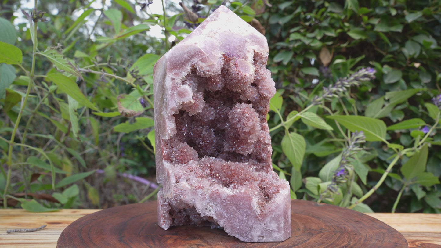 AAA Large Grade Druzy Pink Amethyst Tower | Reiki Infused