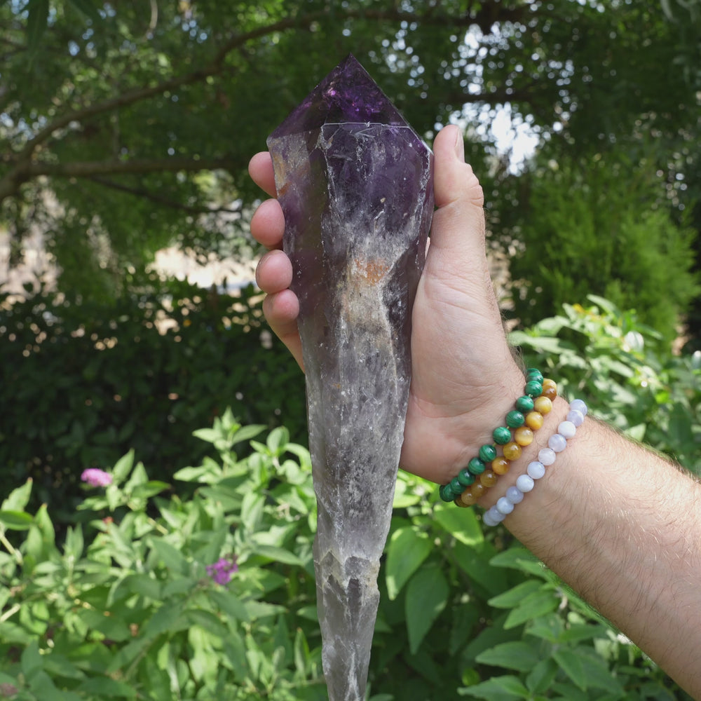 
                  
                    Load and play video in Gallery viewer, Giant Deep Purple Amethyst Wands | AAA Grade | Reiki Infused
                  
                