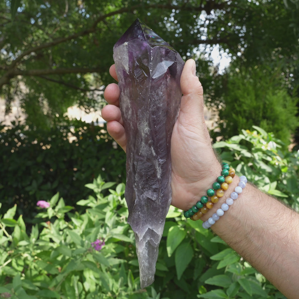 
                  
                    Load and play video in Gallery viewer, Giant Deep Purple Amethyst Wands | AAA Grade | Reiki Infused
                  
                