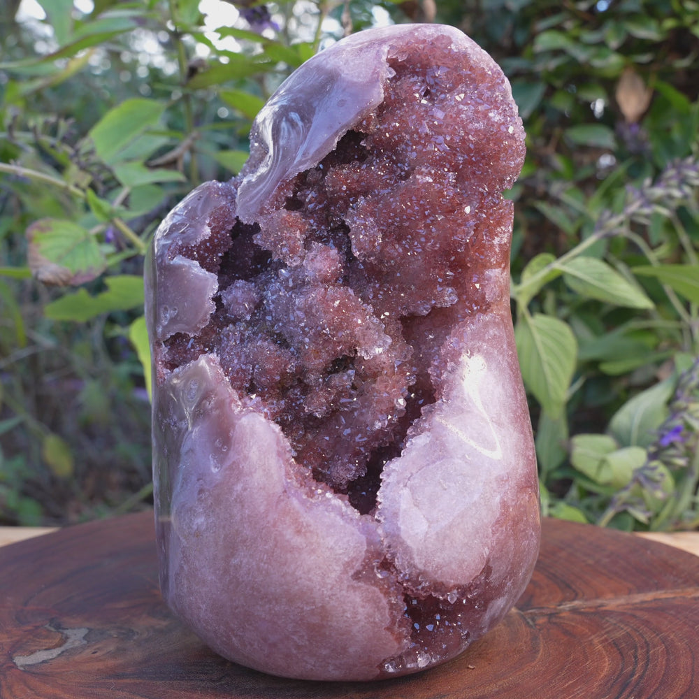 
                  
                    Load and play video in Gallery viewer, AAA Large Grade Druzy Pink Amethyst Freeform | Reiki Infused
                  
                