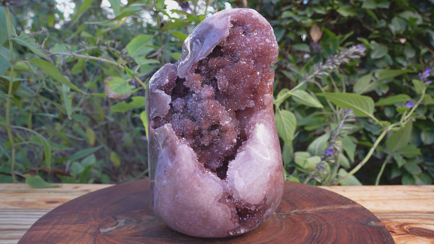 AAA Large Grade Druzy Pink Amethyst Freeform | Reiki Infused