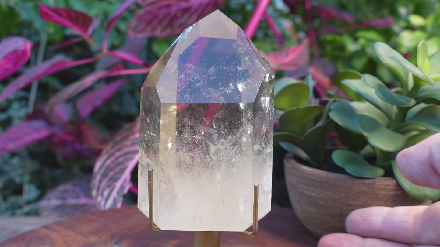 Large Natural Citrine Generator | On Rotating Stand | Reiki Infused