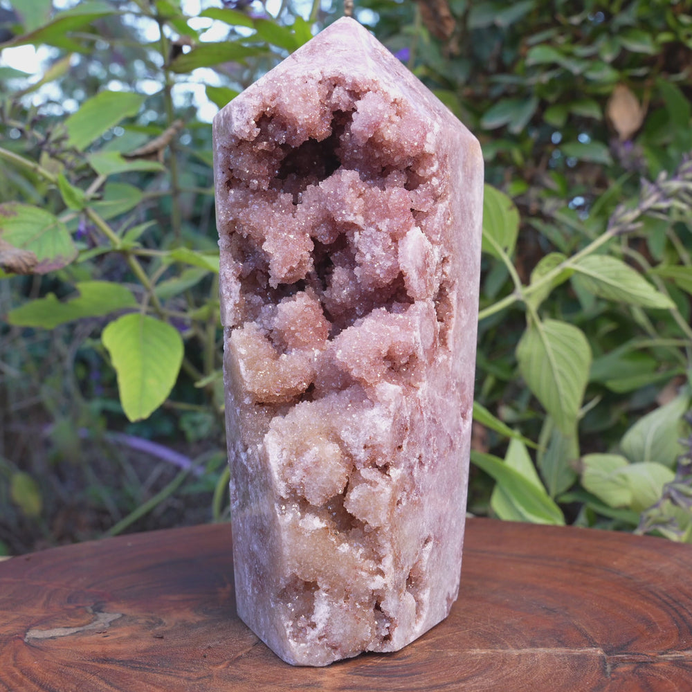 
                  
                    Load and play video in Gallery viewer, AAA Grade Druzy Pink Amethyst Tower | Reiki Infused
                  
                