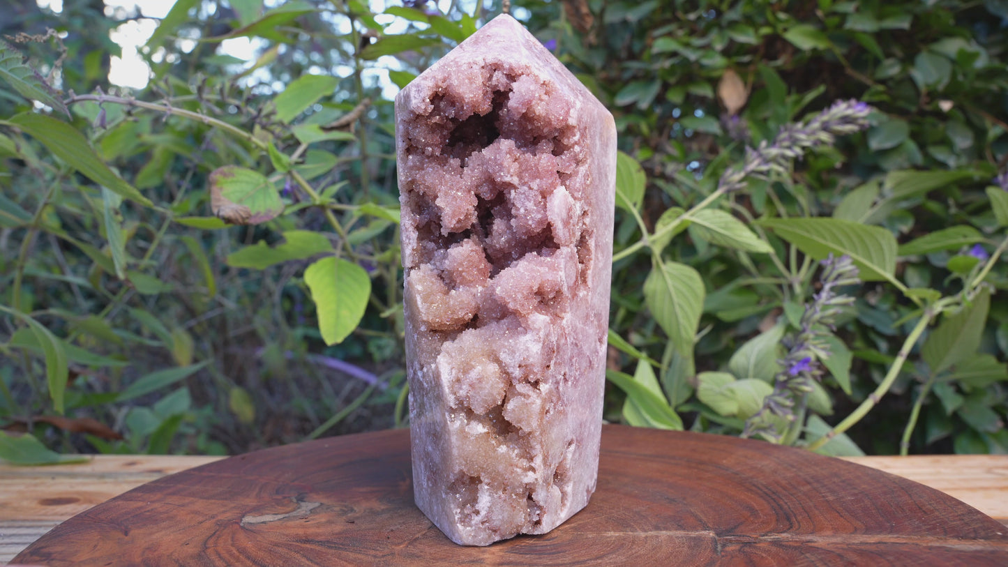 AAA Grade Druzy Pink Amethyst Tower | Reiki Infused